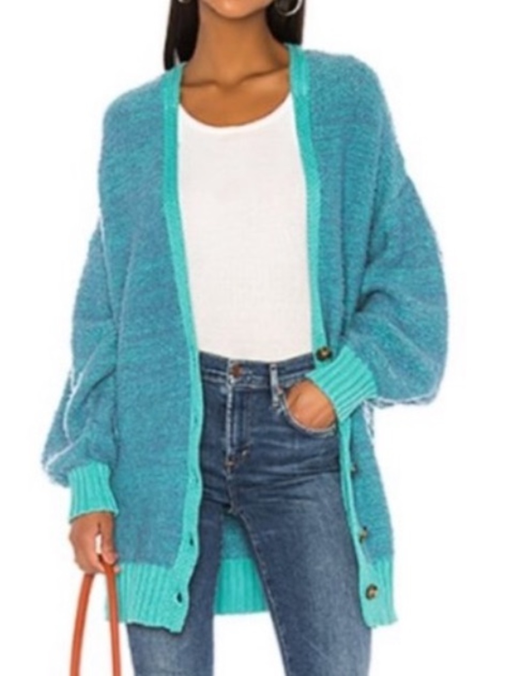 Free People Snow Drop Nile Blue Cardigan